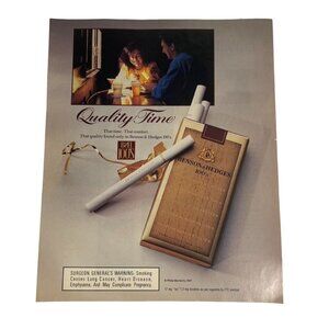 Vintage 1991 Benson Hedges Magazine Vintage Cigarette Advertising Quality Time u